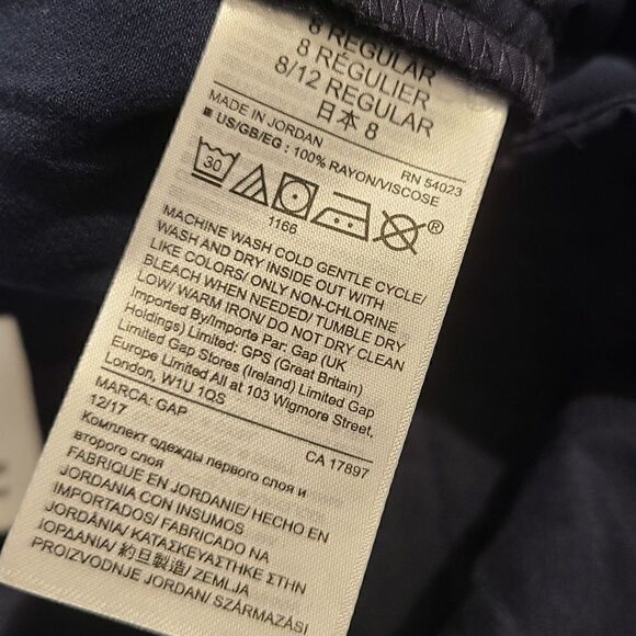 GAP Flowy Satin Ankle Pants – Navy, Size 8 - Picture 7 of 8